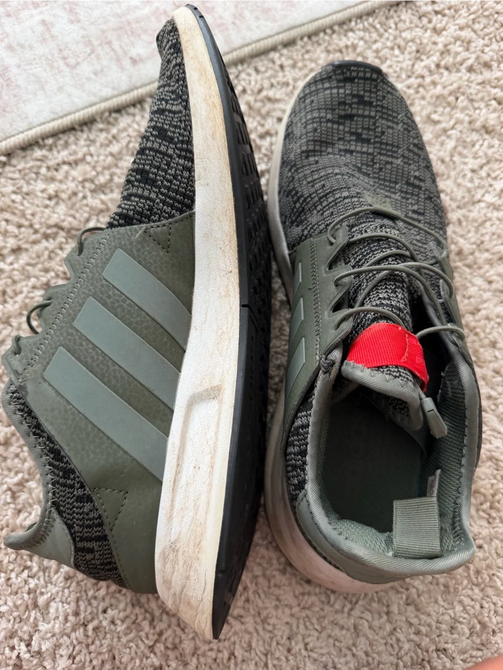 ADIDAS X_PLR - Knit Athletic Sneakers in Olive Green - Men’s Size 9.5